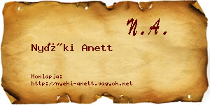 Nyéki Anett névjegykártya